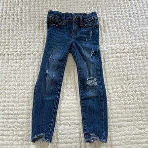 Girls Distressed Blue Denim Jeans
